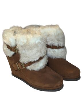 CAT by Caterpillar Faux Fur Wedge Boots Size 9